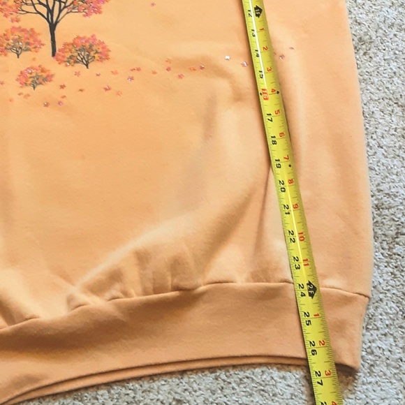 Golden Autumn Sweatshirt with Glittery Rose Gold Fall Tree Design Sz S - Picture 6 of 11